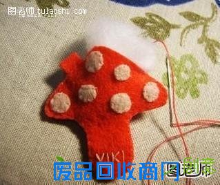手工DIY 红蘑菇小挂件