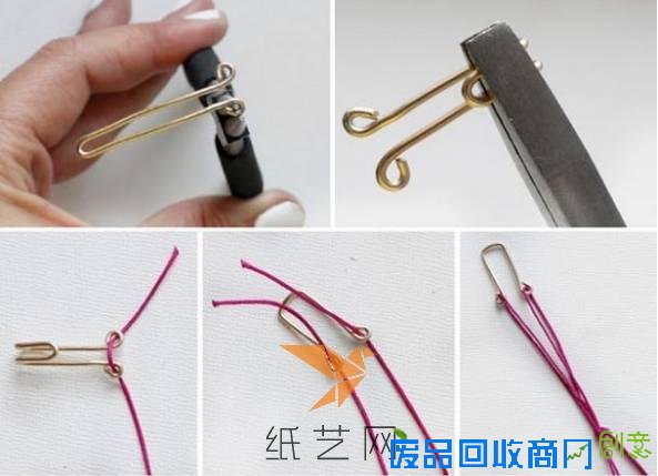 制作好编织金属丝的步骤之后，下面就只需要将彩绳系到两端就可以啦