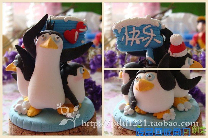 马达加斯加的企鹅!可爱的企鹅,粘土摆件,…-堆