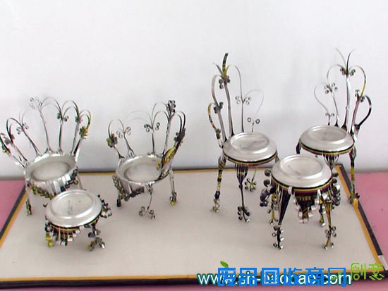 易拉罐制作的椅子(变废为宝 小手工 )