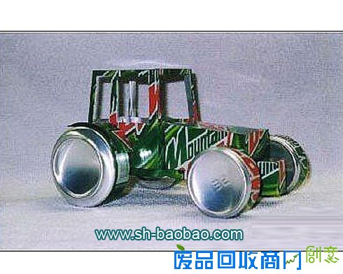 废旧易拉罐制作的车1,幼儿 手工小制作 