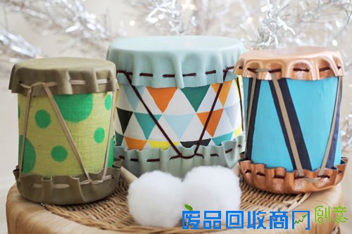 易拉罐手工制作超萌的精美小皮鼓