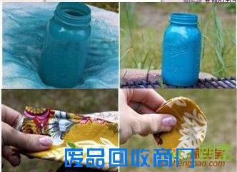 废弃玻璃瓶DIY制作美丽的花瓶