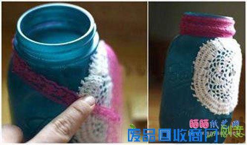 废弃玻璃瓶DIY制作美丽的花瓶