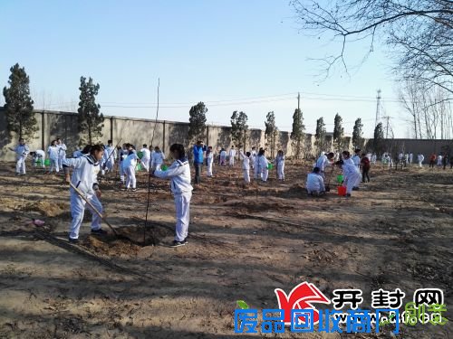 同学们正在“明志林”种树。全媒体记者尹杰摄