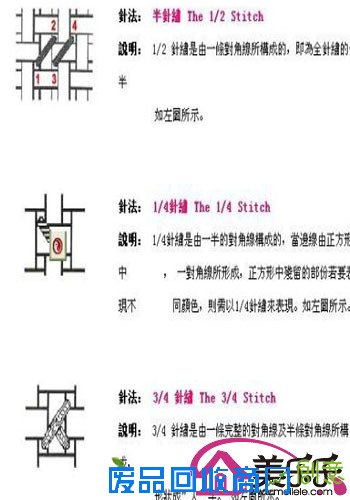 十字绣绣法,十字绣半针绣法