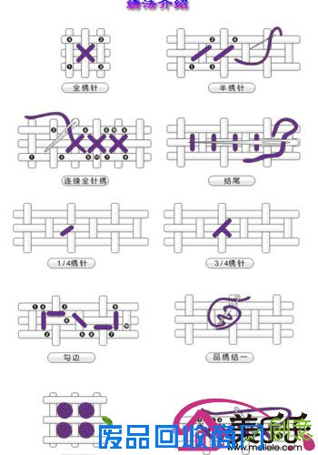 十字绣绣法,十字绣半针绣法
