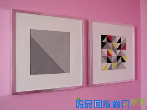 个性时尚的三角拼布装饰画
