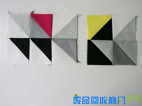 三角形布料颜色互相夹杂拼接