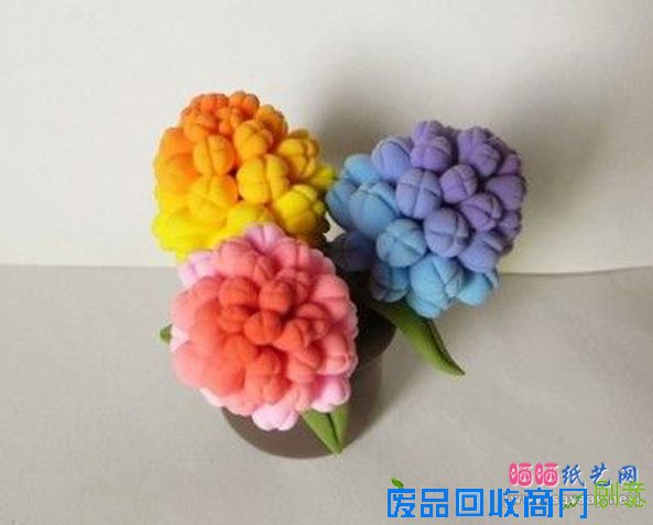 多肉植物软陶手工制作教程之超轻粘土风信子盆栽的做法 