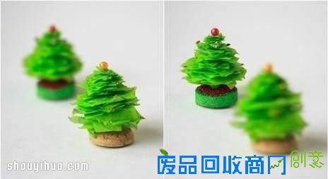 简单迷你圣诞树小装饰品摆件DIY手工制作 -  