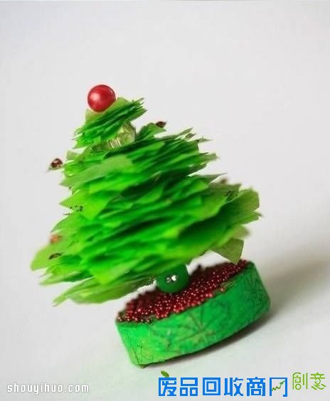 简单迷你圣诞树小装饰品摆件DIY手工制作 -  