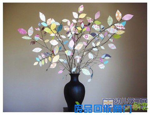 儿童彩纸手工制作：植物艺术装饰品