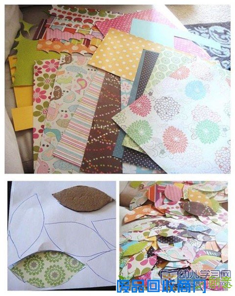 儿童彩纸手工制作：植物艺术装饰品