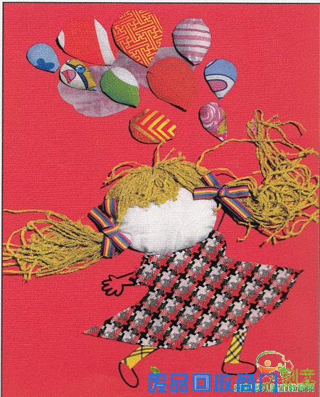 手工拼贴画--会飞的女孩