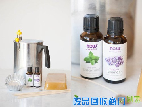 蜂蜡、蜡烛烧瓶、芳香精油、