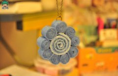 不织布制作饰品diy-廉价毛衣链 可爱的小兰花【图