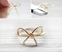 创意戒指 教你用铁丝DIY漂亮的蝴蝶结戒指【图】