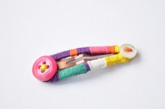 如何做发卡—用毛线和纽扣DIY的小清新发卡【图