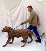 南非艺术家用原生态木料打造动物灵动雕塑