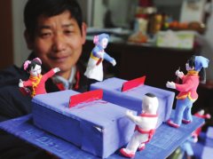 苏州民间艺人创作面塑版打乒乓水乡味十足