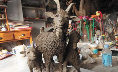 油田“泥人王”王彦奎泥塑羊年雕塑惊艳亮相