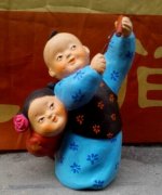 辽宁省于平家庭彩塑泥人作品