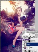 PS教程：PS打造唯美红褐色外景美女图