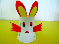 幼儿园手工制作 一次性纸杯DIY可爱的小兔子◆肉丁儿童网