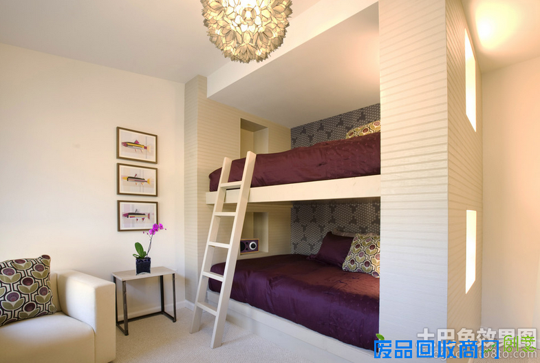 6款自制欧式儿童高低床装修效果图大全创意儿童上下双层实木组合床