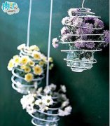 矿泉水瓶和铁丝手工制作的漂亮花篮╭★肉丁园艺网