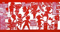 用剪纸传播老上海童谣 艺术家巨幅作品展示弄堂文化