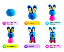 儿童彩泥手工教程 可爱的小兔子彩泥制作方法◆肉丁儿童网