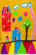 儿童绘画作品图片大全《房子》