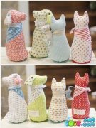 布艺手工制作图解-萌态小动物