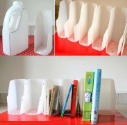 酸奶塑料瓶不要扔 手工改造成漂亮的书架