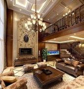 美式风格别墅木质雕花餐椅餐厅装修