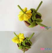 多肉植物软陶手工制作教程之超轻粘土风信子盆栽的做法