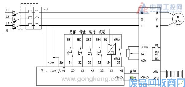 艾默生CTPLC与变频器在卧式钢球研球机的应用 图