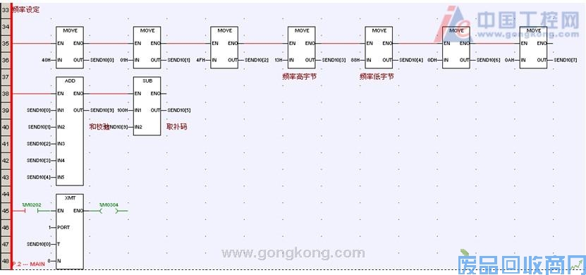 NA400PLC与三垦变频器的通讯 图