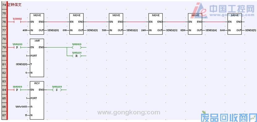 NA400PLC与三垦变频器的通讯 图