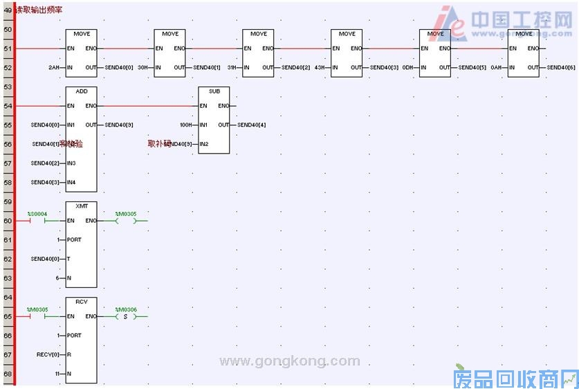 NA400PLC与三垦变频器的通讯 图