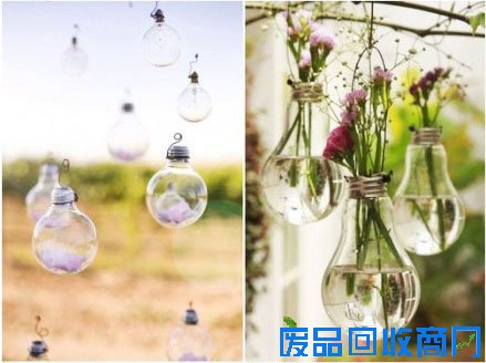 废灯泡diy水栽盆挂饰品
