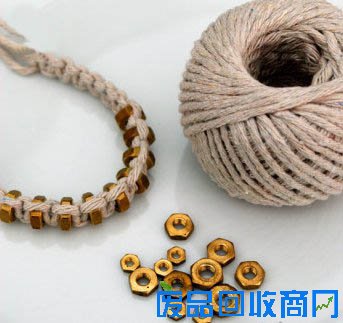 准备材料-麻绳和螺母